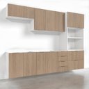 Ver imagem 3 de Cozinha Modulada 5 Peças 2 Aéreos 2 Balcões 1 Torre Quente Ipanema CabeCasa MadeiraOriginals Marrom/