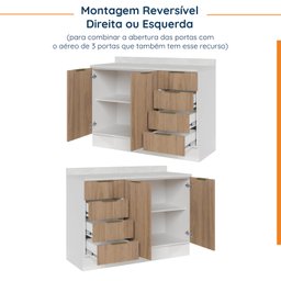 Cozinha Modulada com Tampo 2 Aéreos 2 Balcões 1 Torre Quente Ipanema CabeCasa MadeiraMadeira - 15