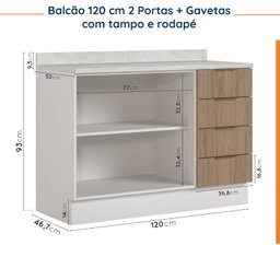 Cozinha Modulada com Tampo 2 Aéreos 2 Balcões 1 Torre Quente Ipanema CabeCasa MadeiraMadeira - 14