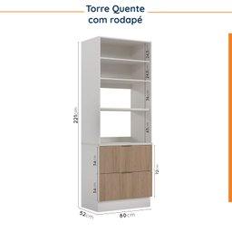 Cozinha Modulada com Tampo 2 Aéreos 2 Balcões 1 Torre Quente Ipanema CabeCasa MadeiraMadeira - 16