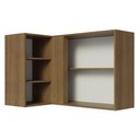 Ver imagem 7 de Armário Aéreo de Canto com Adega Acoplada Madesa Lux 1 Porta Rustic/Branco Veludo