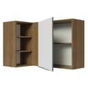 Ver imagem 5 de Armário Aéreo de Canto com Adega Acoplada Madesa Lux 1 Porta Rustic/Branco Veludo