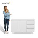 Ver imagem 6 de Balcão Gabinete Lux para Pia de 120cm 100% Mdf sem Tampo 02 Portas e 03 Gavetas Branco - Desk Design