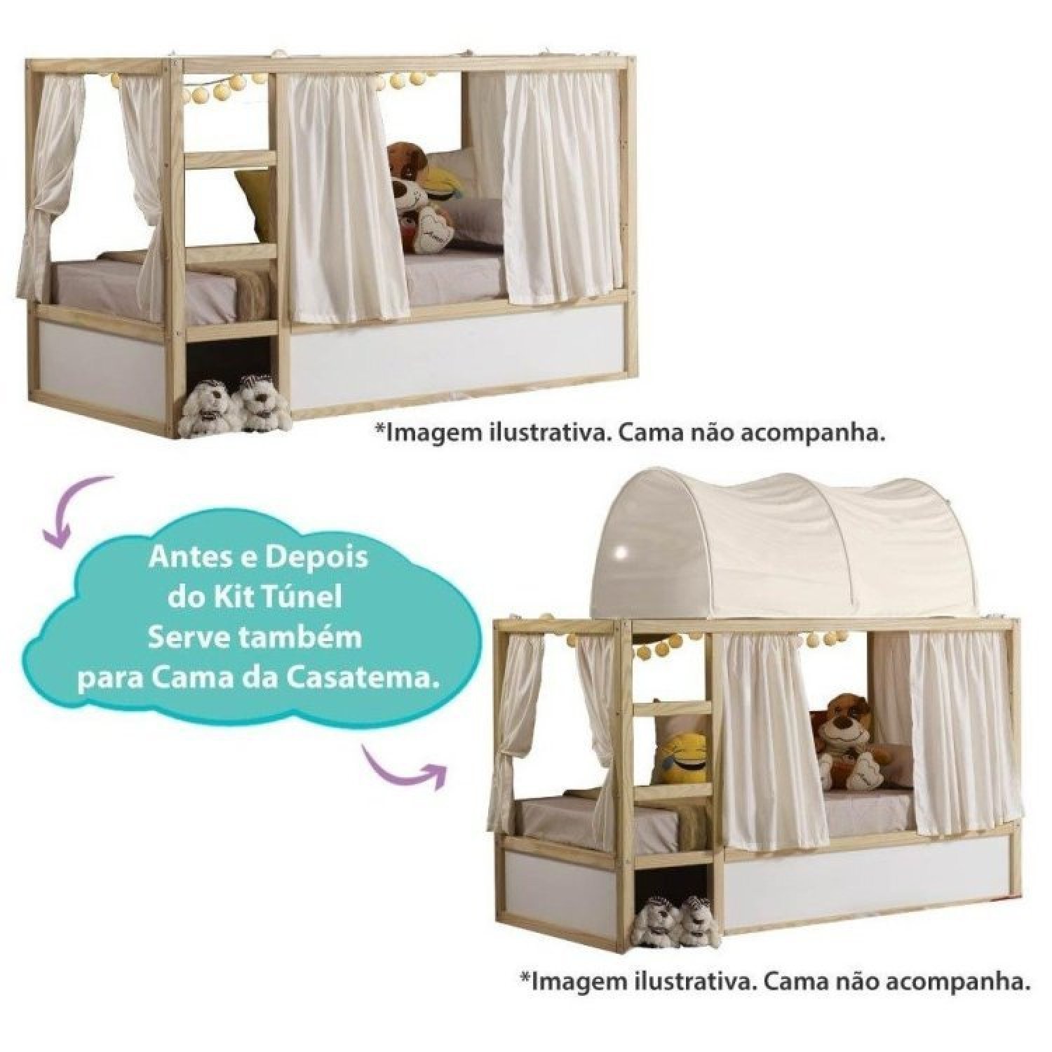 Kit Túnel Microfibra Creme para Cama Infantil da Casatema - 3