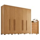 Ver imagem 1 de Guarda Roupa Casal Platinium 6 Portas com Cômoda Primordial Max 4 Gavetas Cinamomo Areia Fosco-