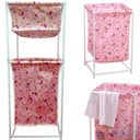 Ver imagem 3 de Cesto de Roupa Duplo 2 Andares Organizador Divisorias Multiuso Rouperio Banheiro Quarto Lavanderia B