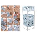 Ver mais imagens de Cesto de Roupa Duplo 2 Andares Organizador Divisorias Multiuso Rouperio Banheiro Quarto Lavanderia B