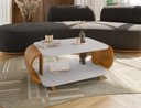 Ver imagem 2 de Mesa Centro Bechara Floripa Apoio Mesinha Decorativa Sala Porta Objetos Quadros Off-cinza/naturalle