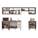 Ver imagem 2 de Cozinha Modulada 300cm com Aéreo e Balcão Móveis Jóia Mercedes - Mescla Madeirado Branco