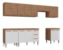 Ver mais imagens de Cozinha Modulada 300cm com Aéreo e Balcão Móveis Jóia Mercedes - Mescla Madeirado Branco
