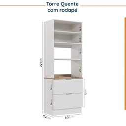 Cozinha Modulada com Tampo 2 Aéreos 2 Balcões 1 Torre Quente Ipanema CabeCasa MadeiraMadeira - 16