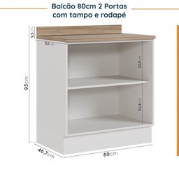 Cozinha Modulada com Tampo 2 Aéreos 2 Balcões 1 Torre Quente Ipanema CabeCasa MadeiraMadeira - 13