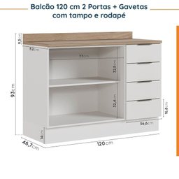 Cozinha Modulada com Tampo 2 Aéreos 2 Balcões 1 Torre Quente Ipanema CabeCasa MadeiraMadeira - 14