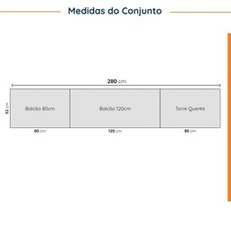 Cozinha Modulada 5 Peças Sem Tampo 2 Aéreos 2 Balcões 1 Torre Quente Ipanema CabeCasa MadeiraMadeira - 4