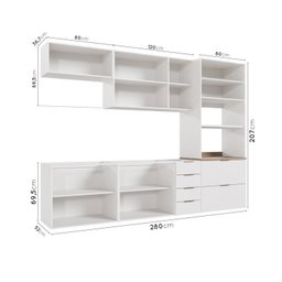 Cozinha Modulada 5 Peças Sem Tampo 2 Aéreos 2 Balcões 1 Torre Quente Ipanema CabeCasa MadeiraMadeira - 6