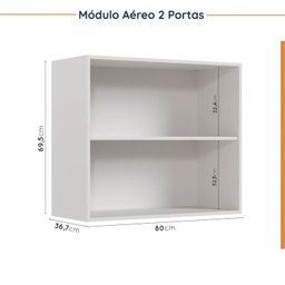 Cozinha Modulada 4 Peças sem Tampo 2 Aéreos e 2 Balcões Ipanema CabeCasa MadeiraMadeira - 12