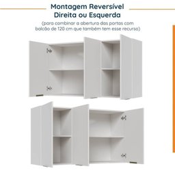 Cozinha Modulada 4 Peças sem Tampo 2 Aéreos e 2 Balcões Ipanema CabeCasa MadeiraMadeira - 14