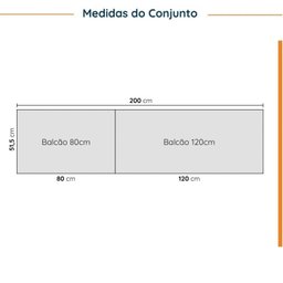 Cozinha Modulada 4 Peças sem Tampo 2 Aéreos e 2 Balcões Ipanema CabeCasa MadeiraMadeira - 4