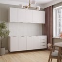 Ver imagem 1 de Cozinha Planejada 4 Peças sem Tampo 2 Aéreos e 2 Balcões Ipanema CabeCasa MadeiraOriginals Branco