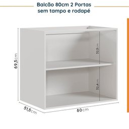 Cozinha Modulada 4 Peças sem Tampo 2 Aéreos e 2 Balcões Ipanema CabeCasa MadeiraMadeira - 15