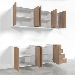 Cozinha Modulada 4 Peças sem Tampo 2 Aéreos e 2 Balcões Ipanema CabeCasa MadeiraMadeira - 10