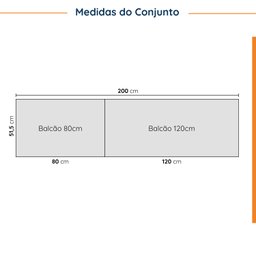 Cozinha Modulada 4 Peças sem Tampo 2 Aéreos e 2 Balcões Ipanema CabeCasa MadeiraMadeira - 4