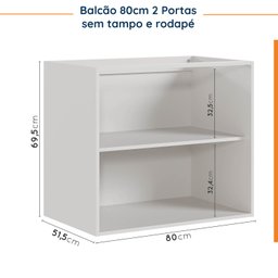 Cozinha Modulada 4 Peças sem Tampo 2 Aéreos e 2 Balcões Ipanema CabeCasa MadeiraMadeira - 15