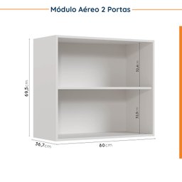 Cozinha Modulada 4 Peças sem Tampo 2 Aéreos e 2 Balcões Ipanema CabeCasa MadeiraMadeira - 12