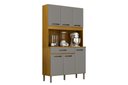Ver imagem 1 de Cozinha Viena 91 cm com 6 Portas e 1 Gaveta Cinamomo/Cinza