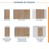 Cozinha Modulada 6 Peças com Tampo 3 Aéreos 6 Portas e 3 Balcões Ipanema CabeCasa MadeiraOriginals - 5