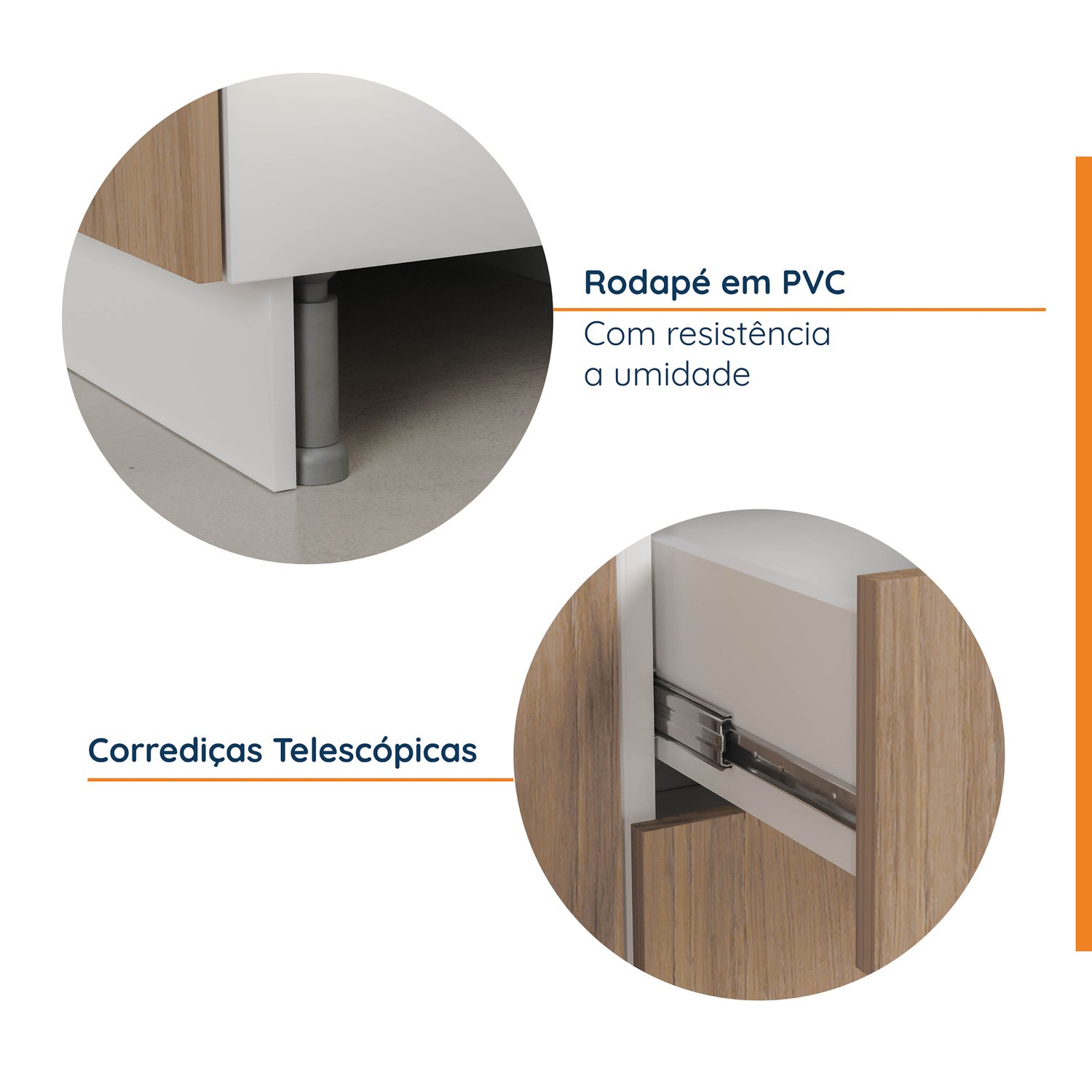 Cozinha Modulada 6 Peças com Tampo 3 Aéreos 6 Portas e 3 Balcões Ipanema CabeCasa MadeiraMadeira - 9