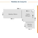 Ver imagem 3 de Cozinha Planejada 6 Peças com Tampo 3 Aéreos 6 Portas e 3 Balcões Ipanema CabeCasa MadeiraOriginals m