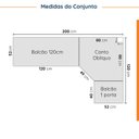 Ver imagem 3 de Cozinha Planejada 6 Peças com Tampo 3 Aéreos 6 Portas e 3 Balcões Ipanema CabeCasa MadeiraOriginals m