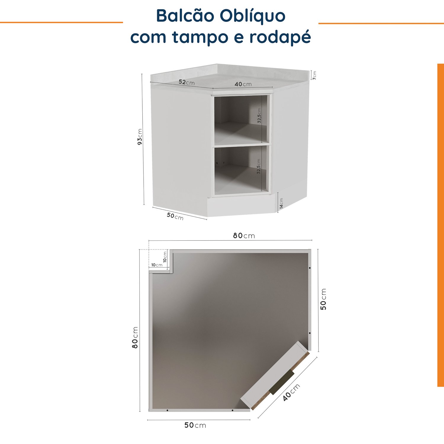 Cozinha Modulada 6 Peças com Tampo 3 Aéreos 6 Portas e 3 Balcões Ipanema CabeCasa MadeiraMadeira - 18