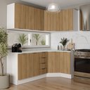 Ver imagem 1 de Cozinha Planejada 6 Peças com Tampo 3 Aéreos 6 Portas e 3 Balcões Ipanema CabeCasa MadeiraOriginals m
