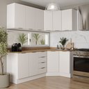 Ver imagem 1 de Cozinha Planejada 6 Peças com Tampo 3 Aéreos 6 Portas e 3 Balcões Ipanema CabeCasa MadeiraOriginals Branco