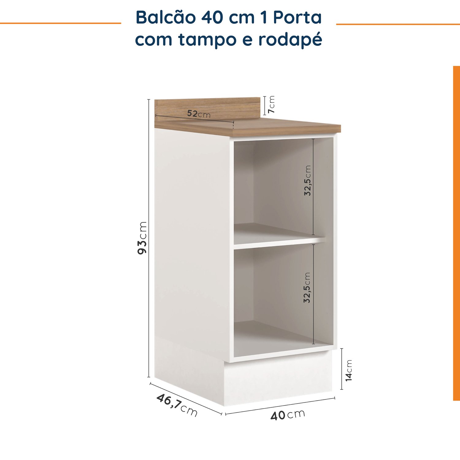 Cozinha Modulada 6 Peças com Tampo 3 Aéreos 6 Portas e 3 Balcões Ipanema CabeCasa MadeiraMadeira - 19