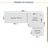 Cozinha Modulada 6 Peças com Tampo 3 Aéreos 6 Portas e 3 Balcões Ipanema CabeCasa MadeiraOriginals - 4