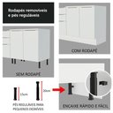 Ver mais imagens de Balcão de Cozinha Stella 70cm 2 Portas Branco