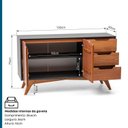 Ver imagem 2 de Balcão Escritório 2 Portas 3 Gavetas Club Madeira Maciça