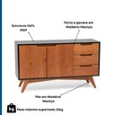 Ver imagem 6 de Balcão Escritório 2 Portas 3 Gavetas Club Madeira Maciça