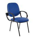 Ver imagem 1 de Cadeira Escritório Coletiva Auditório Hotel Fixa Estofada com Braço Orelha Metal Azul