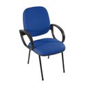 Ver imagem 6 de Cadeira Escritório Coletiva Auditório Hotel Fixa Estofada com Braço Orelha Metal Azul