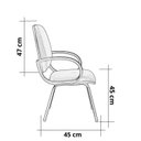 Ver imagem 5 de Cadeira Escritório Coletiva Auditório Hotel Fixa Estofada com Braço Orelha Metal