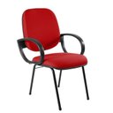 Ver imagem 1 de Cadeira Escritório Coletiva Auditório Hotel Fixa Estofada com Braço Orelha Metal Vermelho