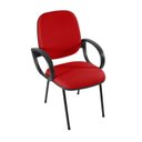Ver imagem 7 de Cadeira Escritório Coletiva Auditório Hotel Fixa Estofada com Braço Orelha Metal Vermelho