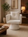 Ver imagem 1 de Poltrona Decorativa Orgânica Base Fixa Agatha Suede Off White Liso
