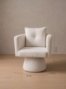 Ver imagem 3 de Poltrona Decorativa Orgânica Base Fixa Agatha Suede Off White Liso