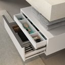 Ver imagem 4 de Lavatório em Porcelanato para Banheiro com Cuba Esculpida Gabinete e Espelheira 