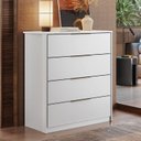 Ver imagem 1 de Cômoda para Quarto com 4 Gavetas Alia Branco